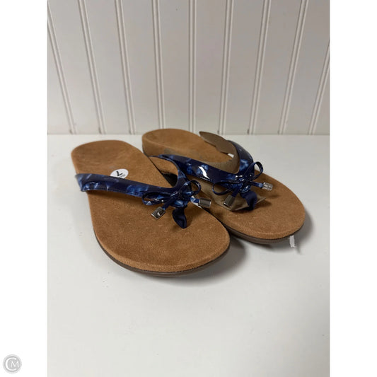Sandals Flip Flops By Vionic In Blue, Size: 7