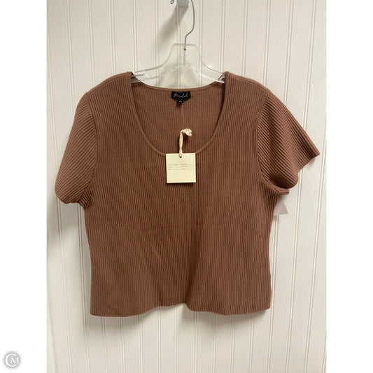 Top Short Sleeve Basic By Marled In Brown, Size: Xl