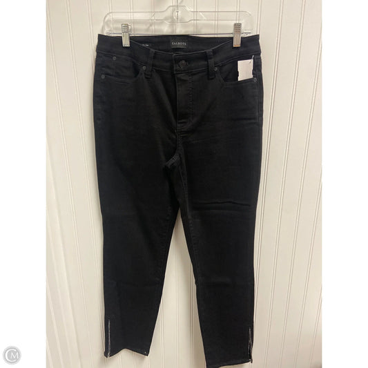 Jeans Straight By Talbots In Black Denim, Size: 8