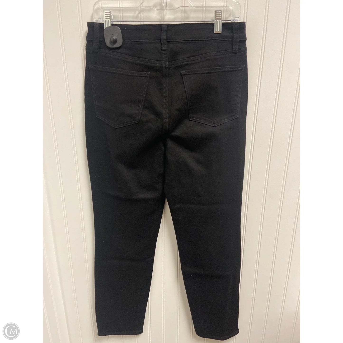 Jeans Straight By Talbots In Black Denim, Size: 8