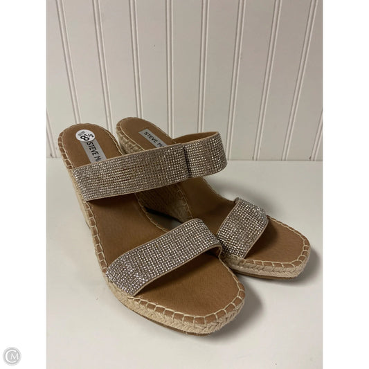 Sandals Heels Wedge By Steve Madden In Beige, Size: 8.5