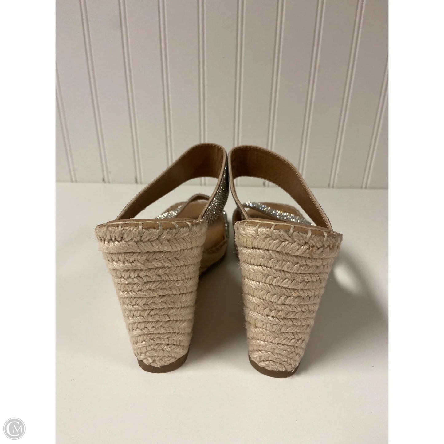 Sandals Heels Wedge By Steve Madden In Beige, Size: 8.5