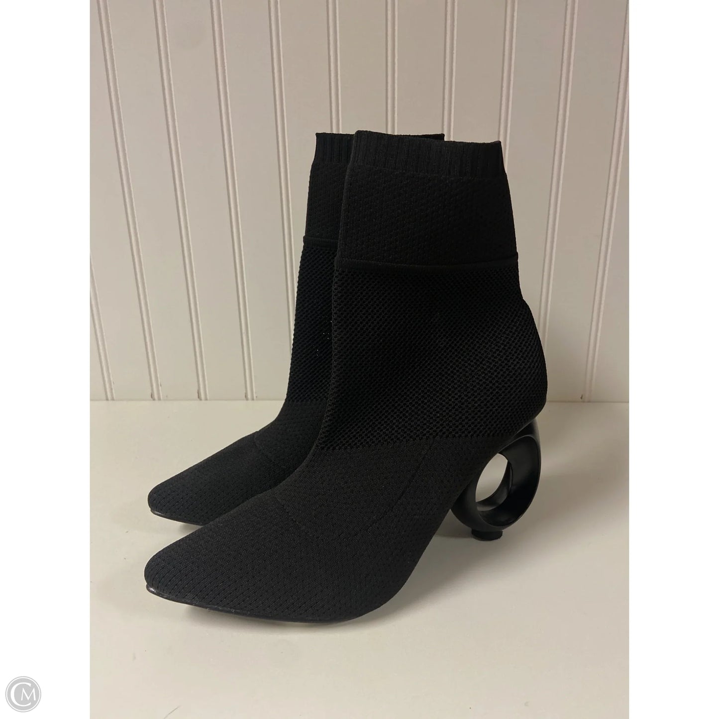 Boots Ankle Heels By Clothes Mentor In Black, Size: 9
