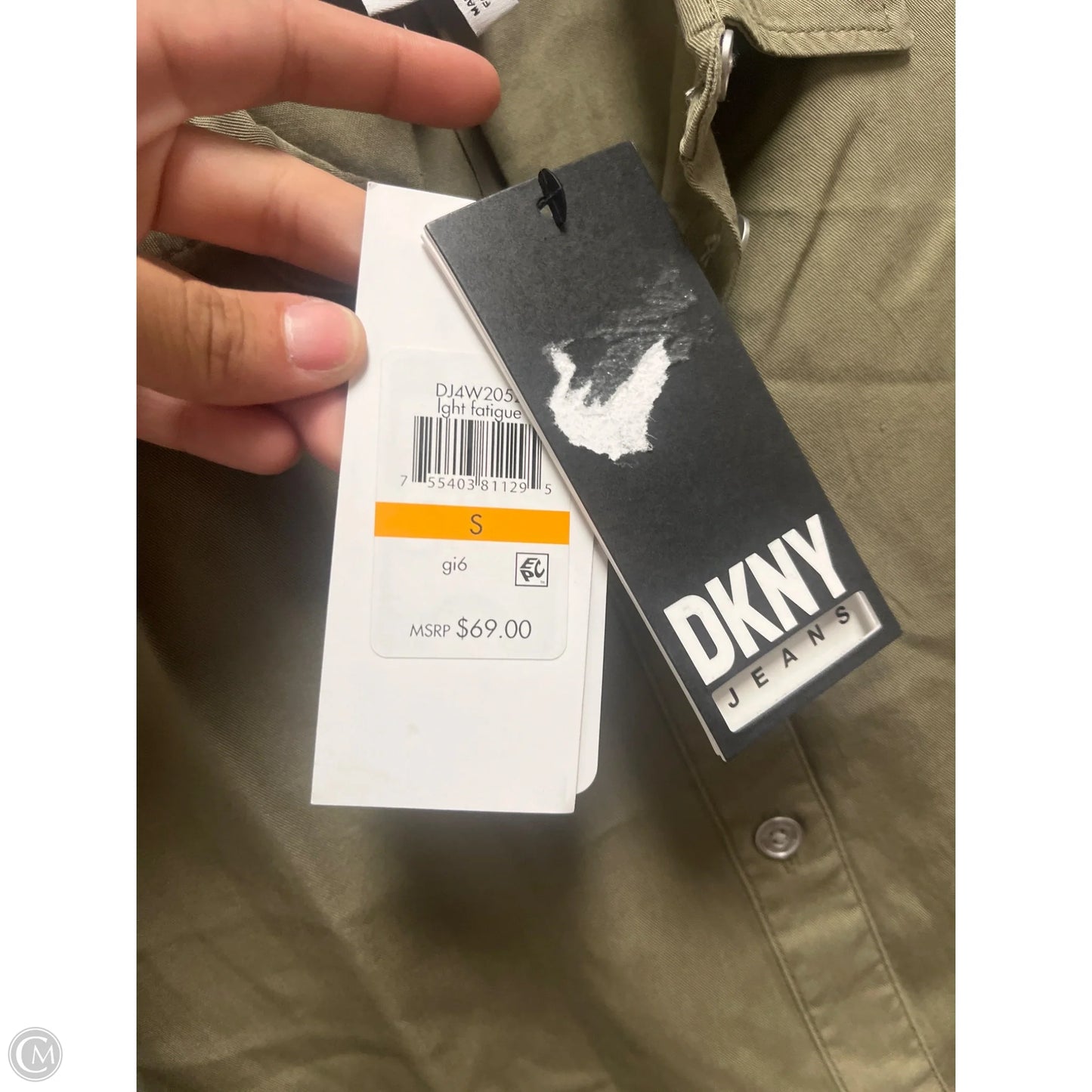 Top Short Sleeve By Dkny In Green, Size: S