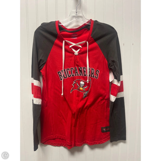 Athletic Top Long Sleeve Crewneck By Majestic In Red, Size: M