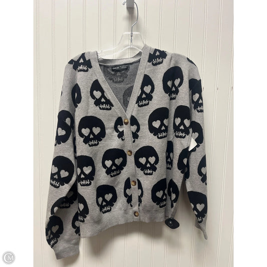 Sweater Cardigan By Shein In Black & Grey, Size: L