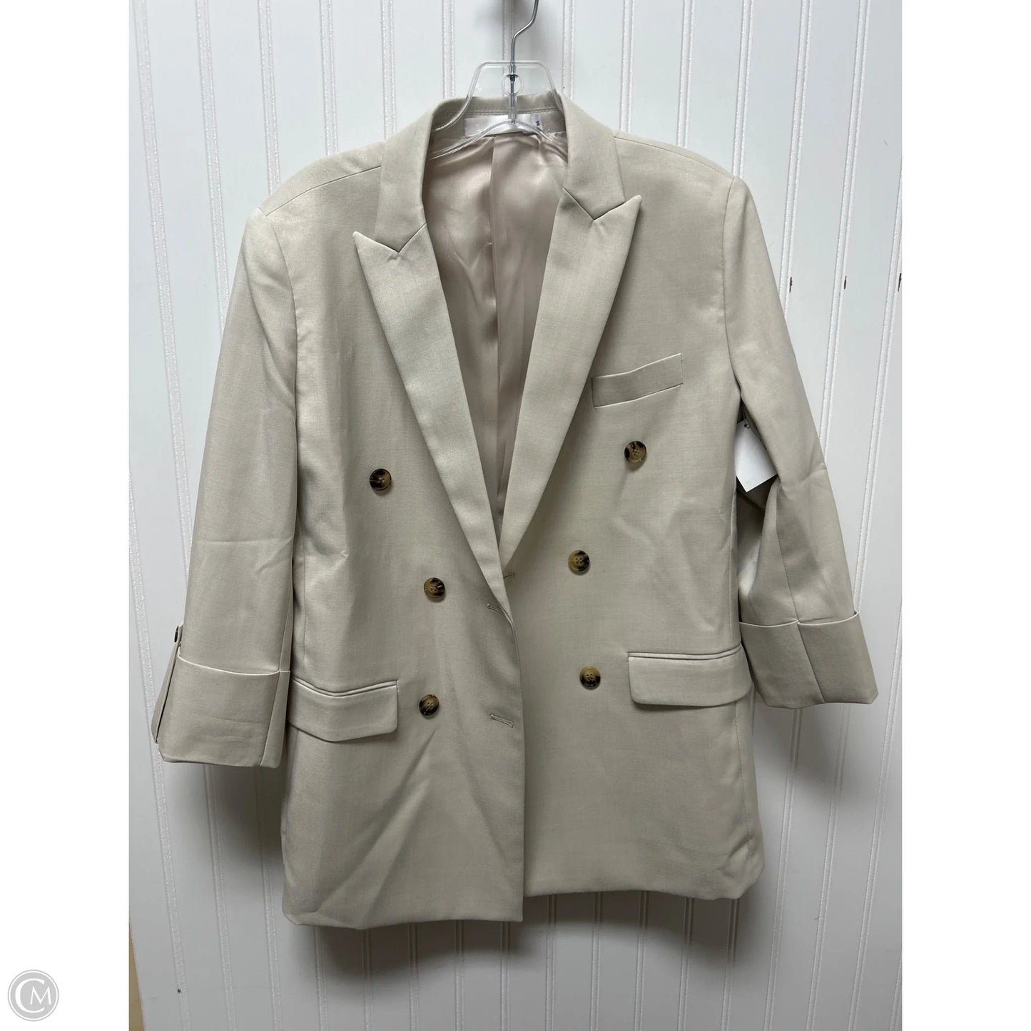 Blazer By Clothes Mentor In Beige, Size: M