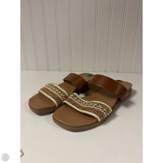 Sandals Flats By Soda In Tan, Size: 5.5