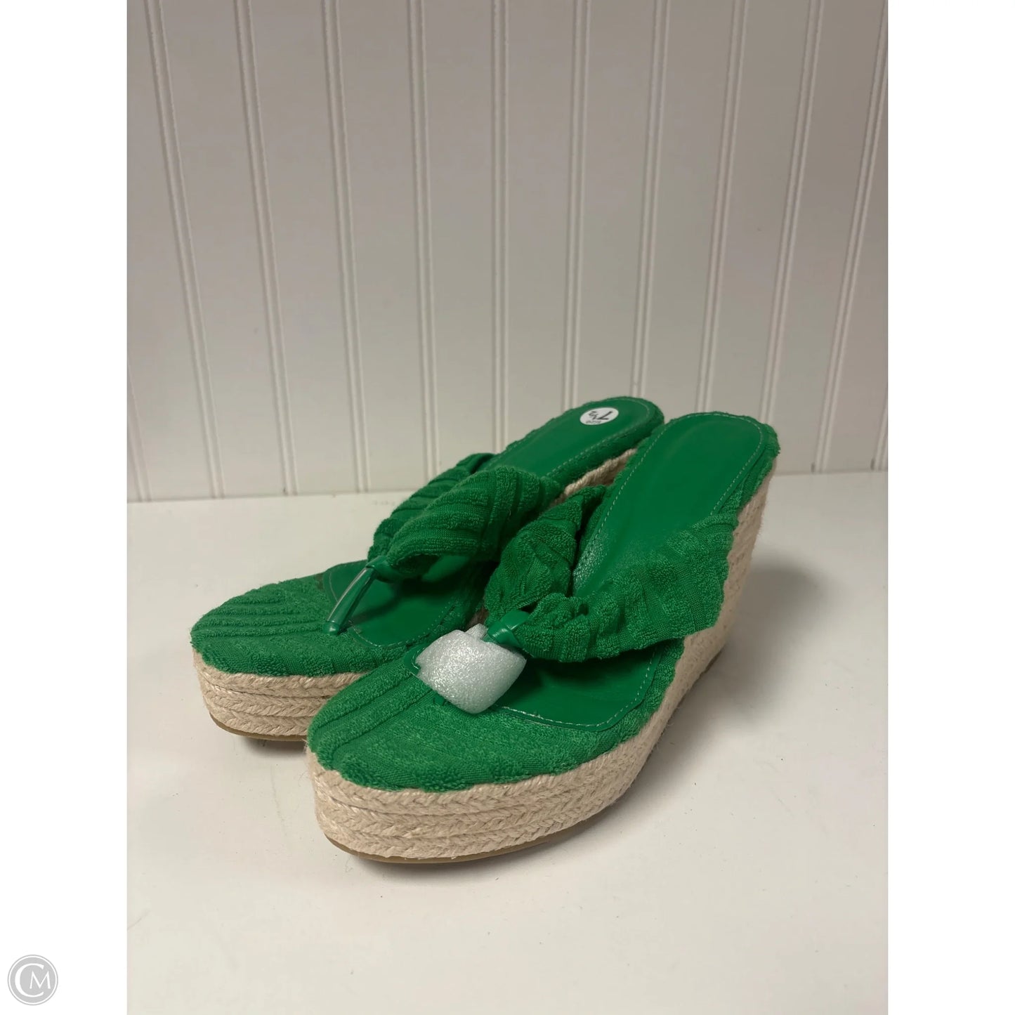 Sandals Heels Wedge By Clothes Mentor In Green, Size: 7.5