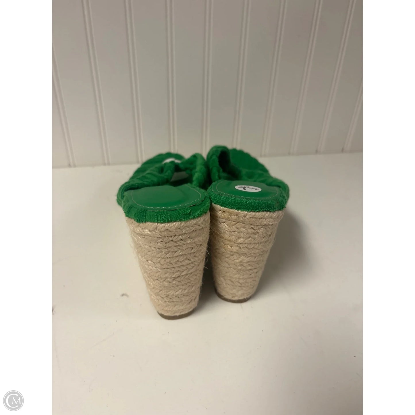 Sandals Heels Wedge By Clothes Mentor In Green, Size: 7.5