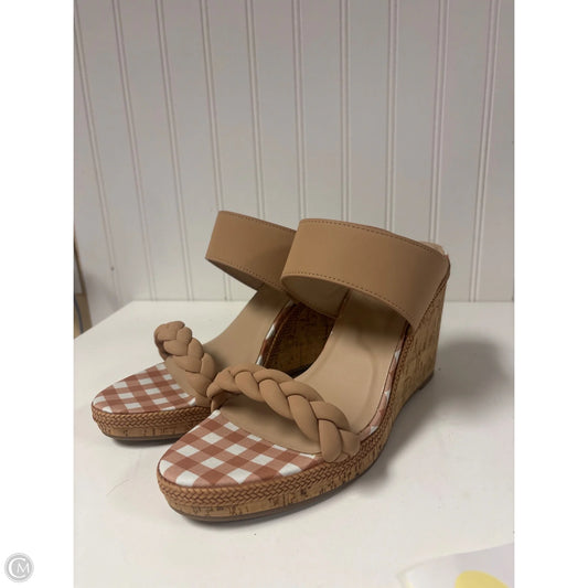Sandals Heels Wedge By Draper James In Beige, Size: 10