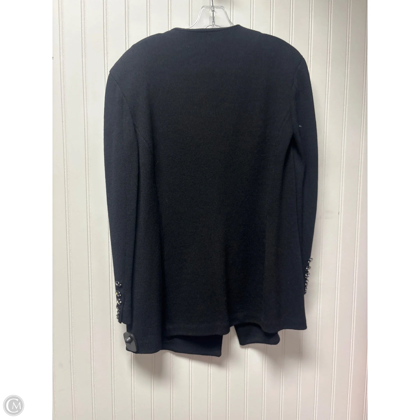 Sweater Cardigan By St John Knits In Black, Size: Xl