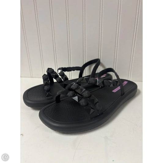 Sandals Flats By Clothes Mentor In Black, Size: 9