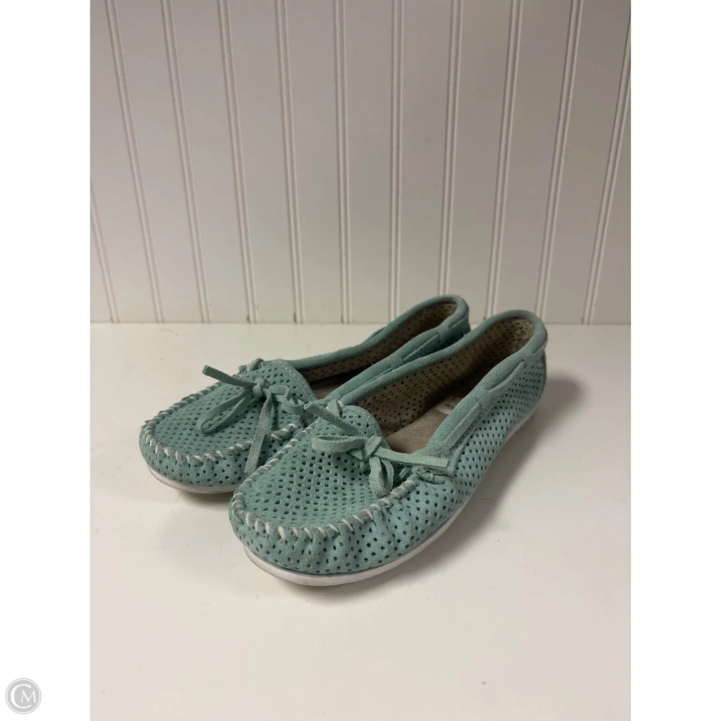 Shoes Flats By Minnetonka In Aqua, Size: 9
