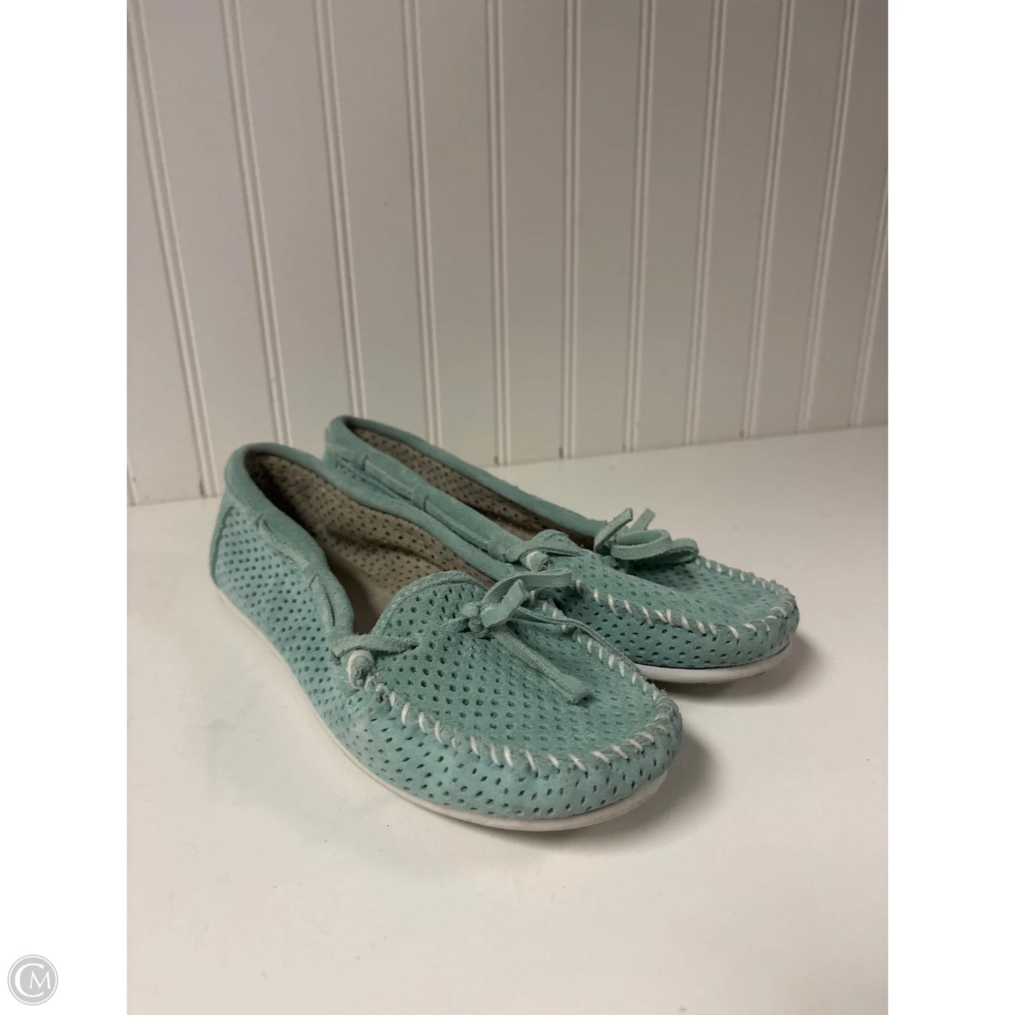Shoes Flats By Minnetonka In Aqua, Size: 9