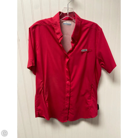Athletic Top Short Sleeve By Columbia In Pink, Size: L