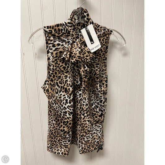 Top Sleeveless By Nine West In Animal Print, Size: L