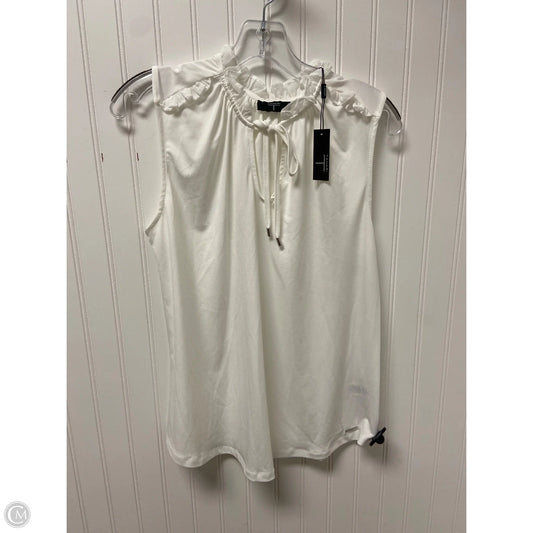 Top Sleeveless By Tahari By Arthur Levine In White, Size: M