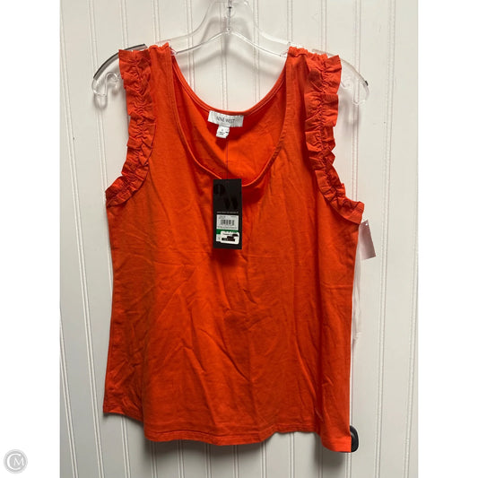 Top Sleeveless Basic By Nine West In Orange, Size: L
