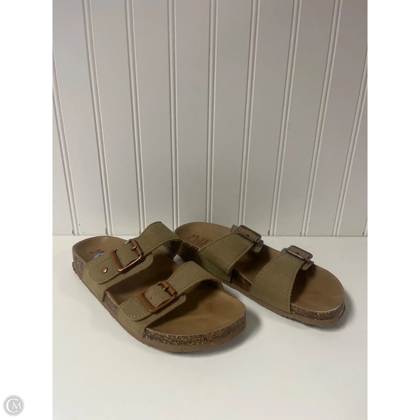 Sandals Flats By Mad Love In Green, Size: 6