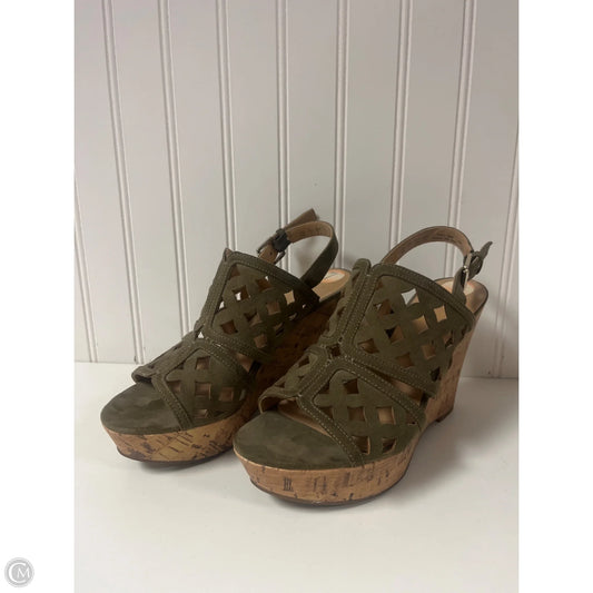 Sandals Heels Wedge By Franco Sarto In Green, Size: 7