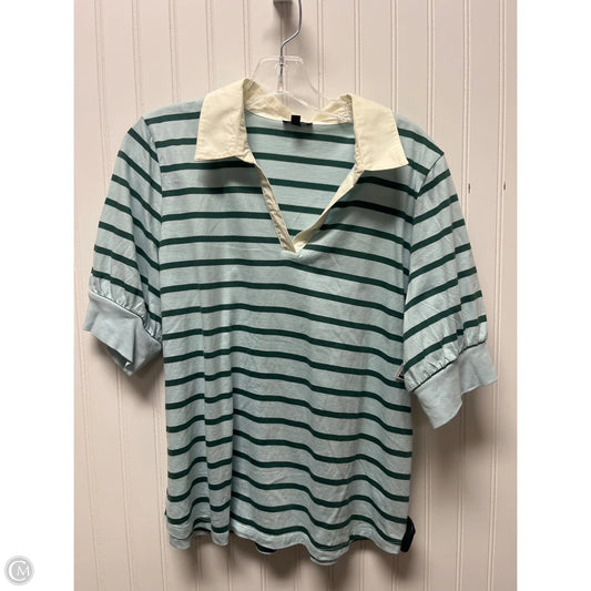Top Short Sleeve Basic By Talbots In Striped Pattern, Size: L