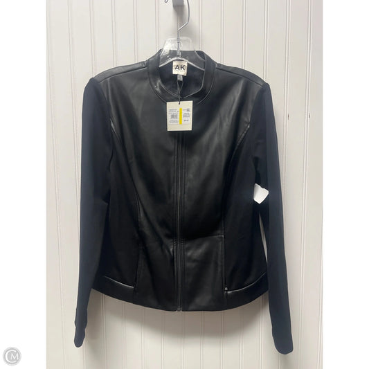 Jacket Moto By Anne Klein In Black, Size: Mp