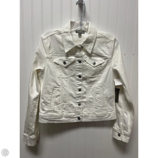 Jacket Denim By Style And Company In Cream Denim, Size: Sp