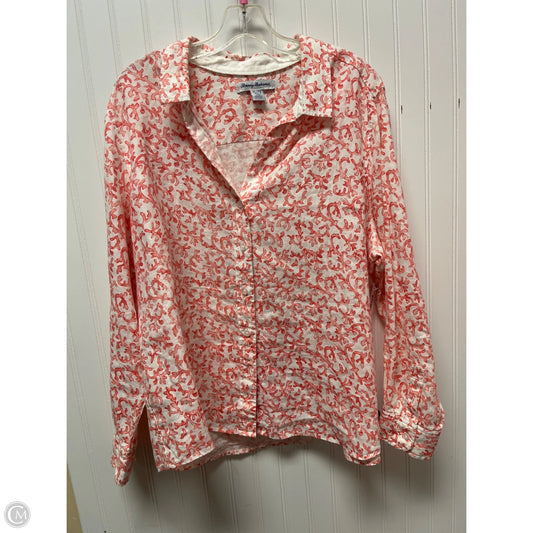 Top Long Sleeve By Tommy Bahama In Pink, Size: Xl