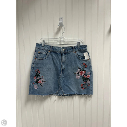 Skirt Mini & Short By Topshop In Blue Denim, Size: 10