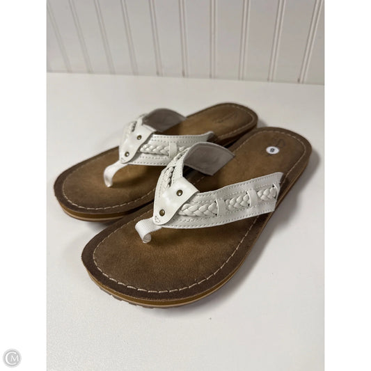Sandals Flip Flops By Clarks In White, Size: 8