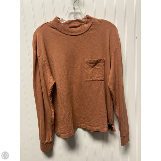Top Long Sleeve Basic By Madewell In Orange, Size: M