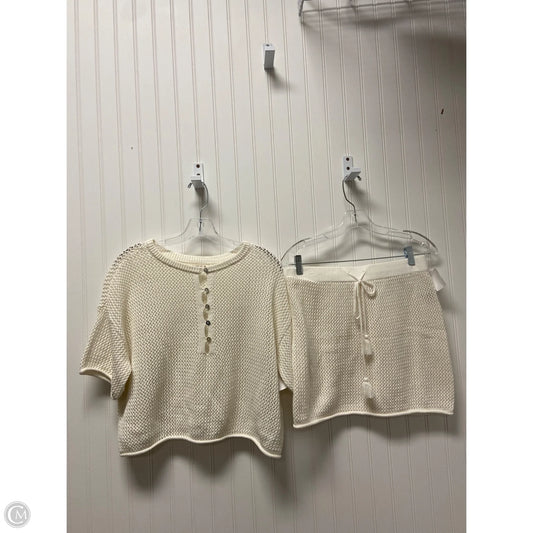 Skirt Set 2pc By Clothes Mentor In Cream, Size: M