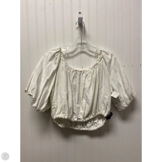 Top Short Sleeve By Zara In White, Size: M