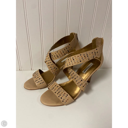 Sandals Heels Kitten By Cmb In Beige, Size: 9