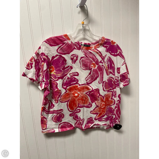 Top Short Sleeve Basic By Zara In Pink, Size: S