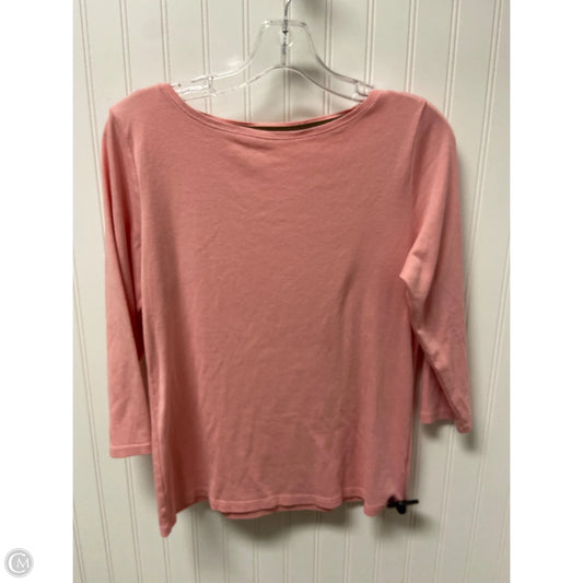 Top Long Sleeve Basic By Talbots In Pink, Size: M