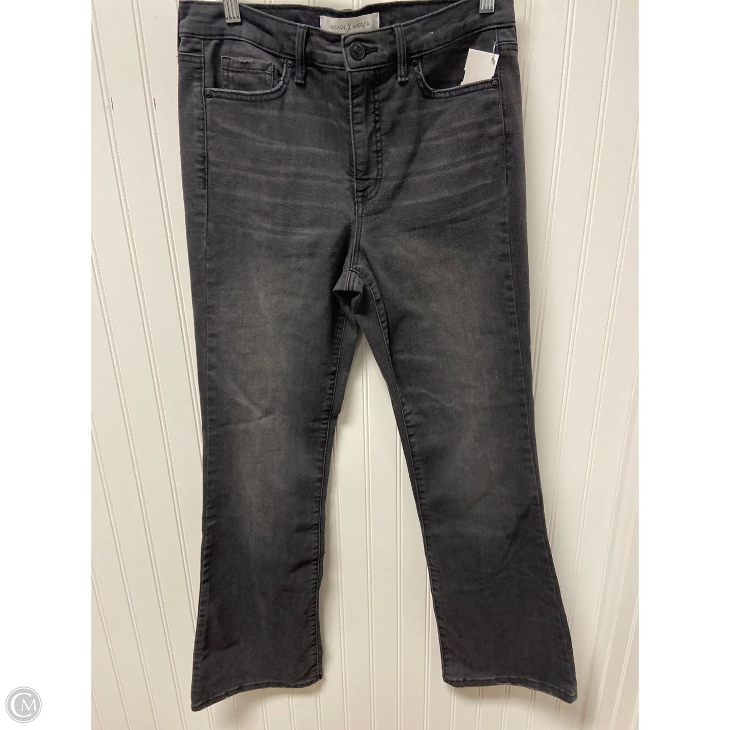 Jeans Boot Cut By Vintage America In Black Denim, Size: 8