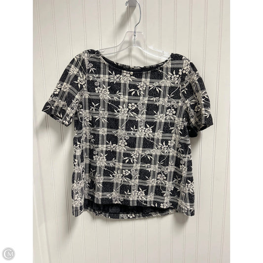 Top Short Sleeve By Loft In Grey & White, Size: Xsp
