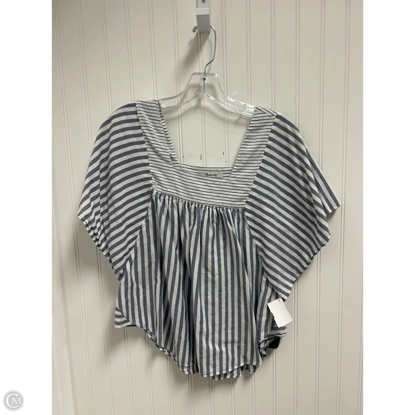 Top Short Sleeve By Madewell In Striped Pattern, Size: S