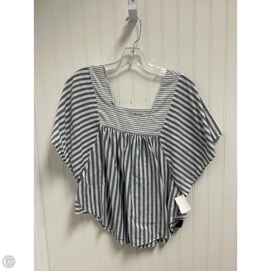 Top Short Sleeve By Madewell In Striped Pattern, Size: S