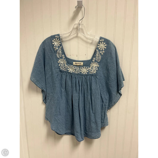 Top Short Sleeve By Madewell In Blue Denim, Size: S