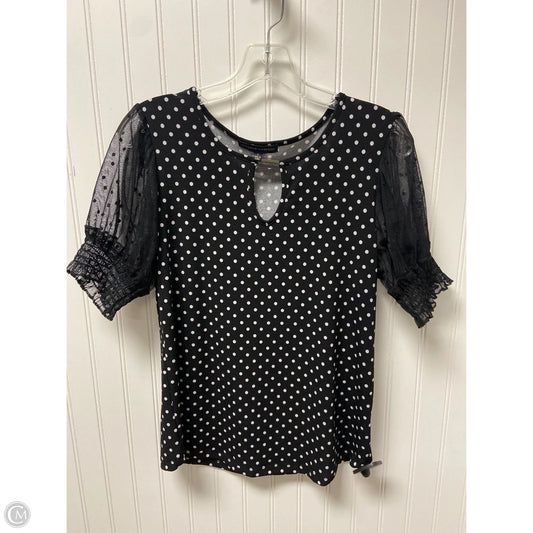 Top Short Sleeve By Adrienne Vittadini In Polkadot Pattern, Size: S