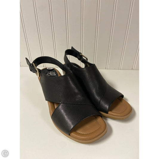 Sandals Heels Wedge By Sofft In Black, Size: 6.5
