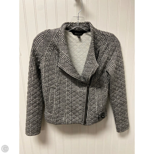 Jacket Moto By Banana Republic In Black & White, Size: Xsp