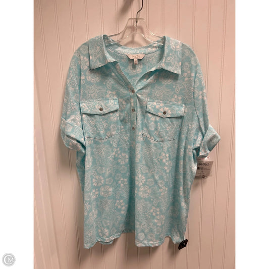 Top Short Sleeve By Coral Bay In Blue, Size: 1x