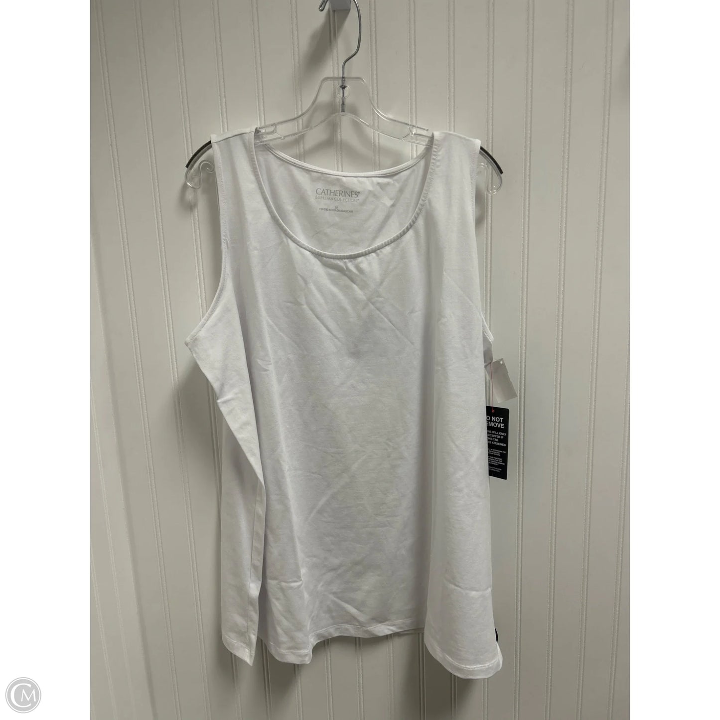 Top Sleeveless Basic By Catherines In White, Size: 1x