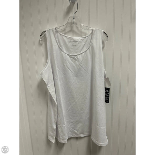 Top Sleeveless Basic By Catherines In White, Size: 1x