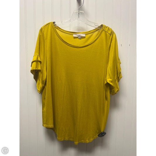 Top Short Sleeve By Loft In Yellow, Size: L