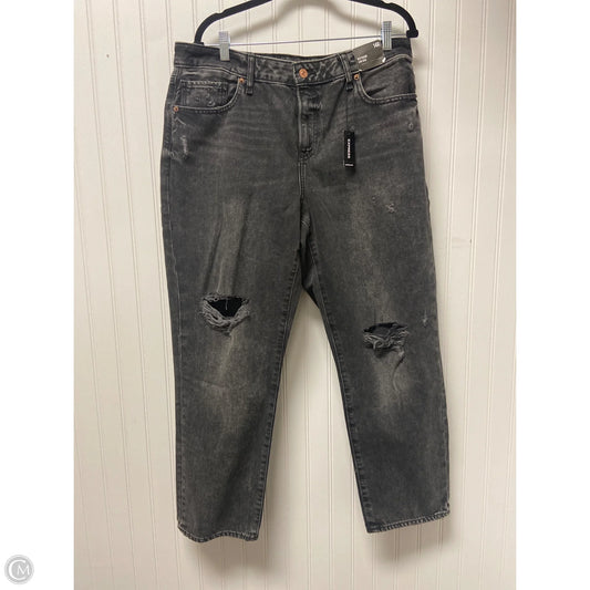 Jeans Boyfriend By Express In Black Denim, Size: 14